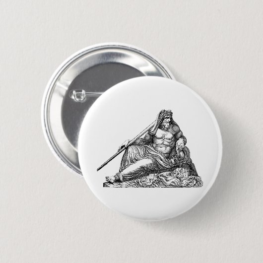 Badge Rond 5 Cm Poseidon Neptune grec, percy jackson, athena (Devant & derrière)