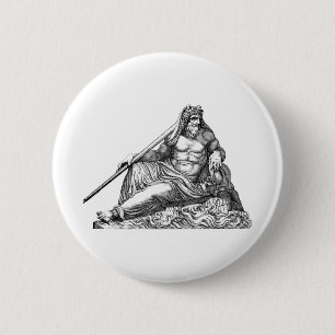 Badge Rond 5 Cm Poseidon Neptune grec, percy jackson, athena