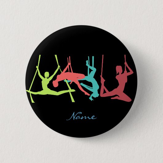 Badge Rond 5 Cm Poses de fitness aérien Thunder_Cove (Devant)