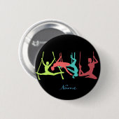 Badge Rond 5 Cm Poses de fitness aérien Thunder_Cove (Devant & derrière)