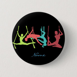 Badge Rond 5 Cm Poses de fitness aérien Thunder_Cove