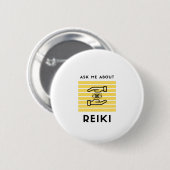 Badge Rond 5 Cm Posez-moi des questions sur reiki (Devant & derrière)