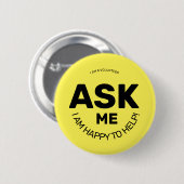 Badge Rond 5 Cm Posez-moi une question (Devant & derrière)
