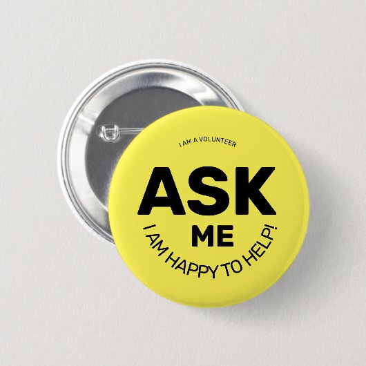 Badge Rond 5 Cm Posez-moi une question (Devant & derrière)