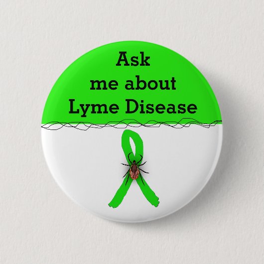 Badge Rond 5 Cm Posez-moi une question sur la maladie de Lyme Ruba (Devant)