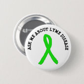 Badge Rond 5 Cm Posez-moi une question sur la maladie de Lyme Ruba (Devant & derrière)