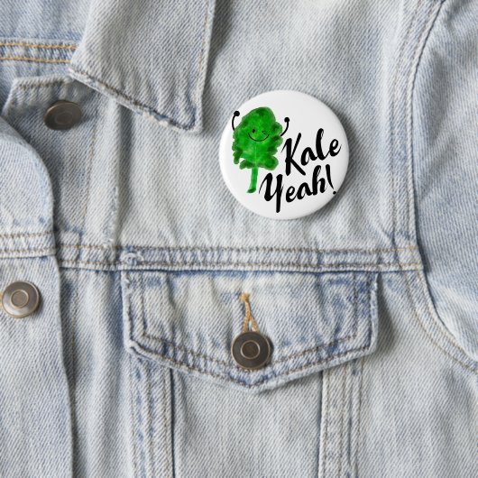 Badge Rond 5 Cm Positif Kale Pun - Kale Yeah! (En situation)
