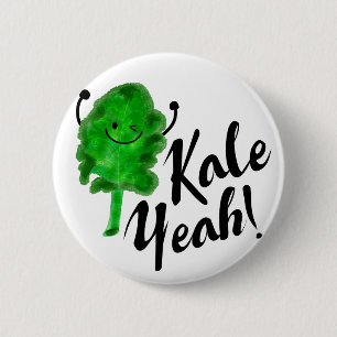 Badge Rond 5 Cm Positif Kale Pun - Kale Yeah!