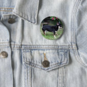 Badge Rond 5 Cm Position aux cheveux courts de chiwawa (En situation)