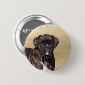 Badge Rond 5 Cm Position Brindle de chien de boxeur (Devant & derrière)