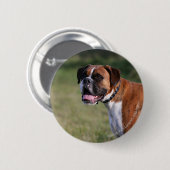 Badge Rond 5 Cm Position de chien de boxeur (Devant & derrière)