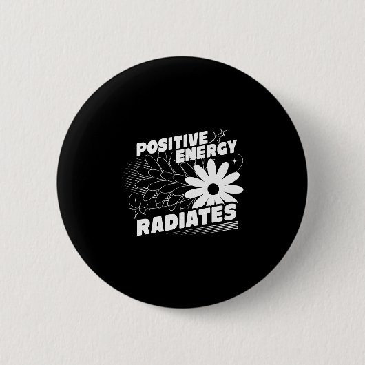 Badge Rond 5 Cm Positive, Rayons d'énergie Citation positive Inspi (Devant)
