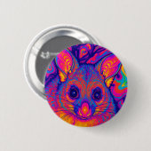Badge Rond 5 Cm possums australien queue touffue psychédélique (Devant & derrière)