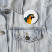 Badge Rond 5 Cm Post-it Notes perroquet (En situation)