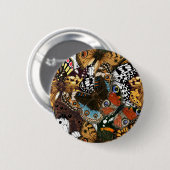 Badge Rond 5 Cm Poster de animal. Ailes papillons. (Devant & derrière)