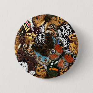 Badge Rond 5 Cm Poster de animal. Ailes papillons.