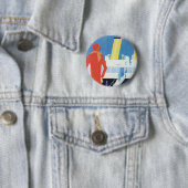 Badge Rond 5 Cm Poster du Ferry Belge Art Déco (En situation)