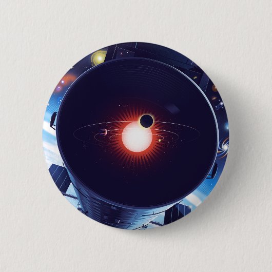 Badge Rond 5 Cm Poster du télescope spatial Hubble. (Devant)
