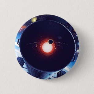 Badge Rond 5 Cm Poster du télescope spatial Hubble.