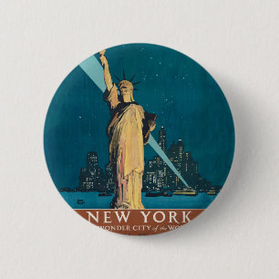 Badge Rond 5 Cm Poster du Vintage voyage de New York Fourre-tout
