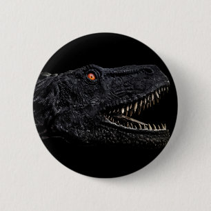 Badge Rond 5 Cm Poster noir de Tréx Dinosaur Head
