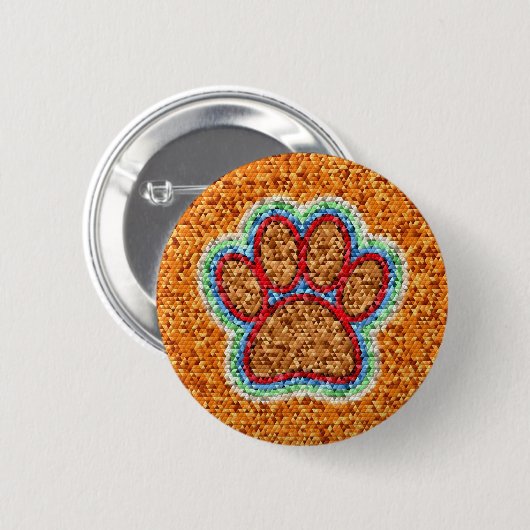 Badge Rond 5 Cm Pot de chien basse (Devant & derrière)