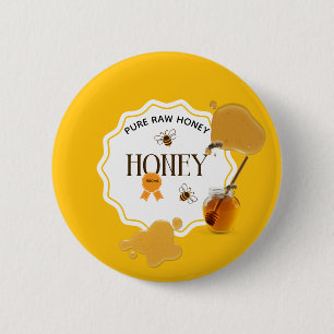 Badge Rond 5 Cm Pot de miel Abeille à miel Nid d'abeille Apiary