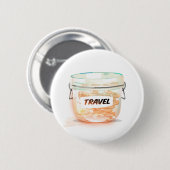 Badge Rond 5 Cm Pot en verre pour argent de voyage (Devant & derrière)
