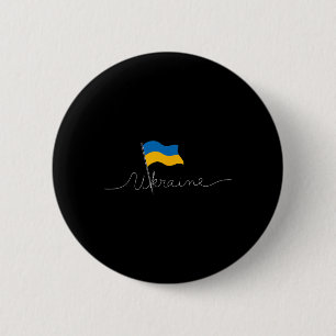 Badge Rond 5 Cm Poteau de drapeau à signature ukrainienne - Ukrain