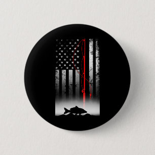 Badge Rond 5 Cm Poteau de pêche drapeau américain pour patriotique