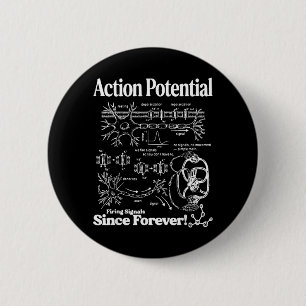 Badge Rond 5 Cm Potentiel d'action Neuroscience Science du cerveau