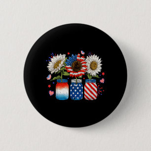 Badge Rond 5 Cm Pots de drapeau américain patriotique avec tournes
