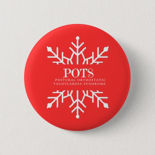 Badge Rond 5 Cm Pots de flocon d'hiver (Devant)