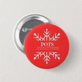 Badge Rond 5 Cm Pots de flocon d'hiver (Devant & derrière)
