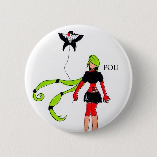 Badge Rond 5 Cm Pou (Devant)