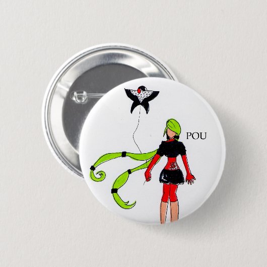 Badge Rond 5 Cm Pou (Devant & derrière)