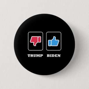 Badge Rond 5 Cm Pouce Vers le Bas Pour Trump Et Pouce Vers le Haut