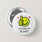 Badge Rond 5 Cm Pouce vers le haut Smile Face Cool pour être genti (Devant & derrière)