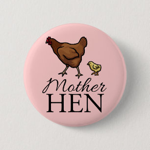 Badge Rond 5 Cm Poule de mère