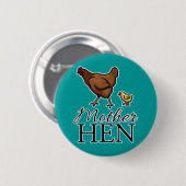Badge Rond 5 Cm Poule de mère (Devant & derrière)