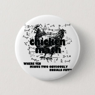 Badge Rond 5 Cm Poule Enseignante Math Mathemachicken Drôle de Pou