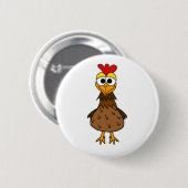Badge Rond 5 Cm Poule folle (Devant & derrière)
