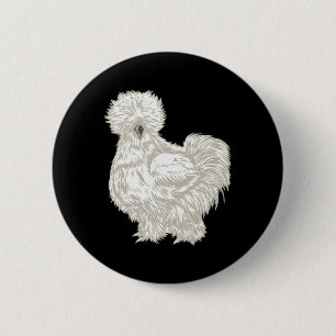 Badge Rond 5 Cm Poule soyeuse