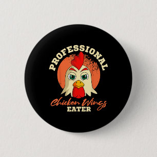 Badge Rond 5 Cm Poulet ailes Manger Retro Barbecue Vintage Buffalo