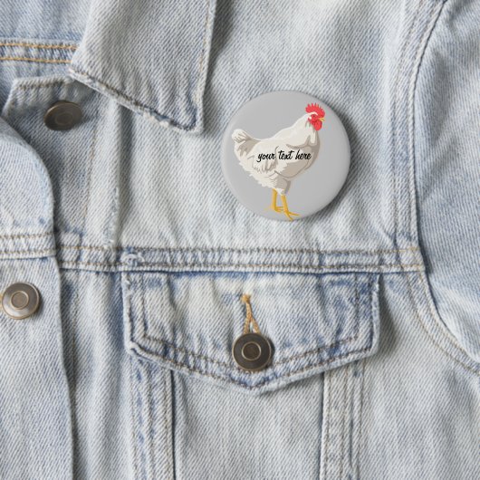 Badge Rond 5 Cm Poulet blanc (En situation)
