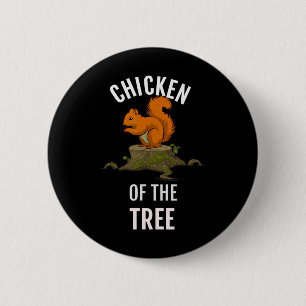 Badge Rond 5 Cm Poulet De L'Arbre Chasse Drôle Chasse