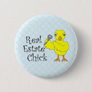 Badge Rond 5 Cm Poulet de l'immobilier