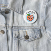 Badge Rond 5 Cm Poulet De Pêche Fruit Sans Perche (En situation)