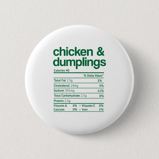 Badge Rond 5 Cm Poulet et dumping Valeur nutritive (Devant)