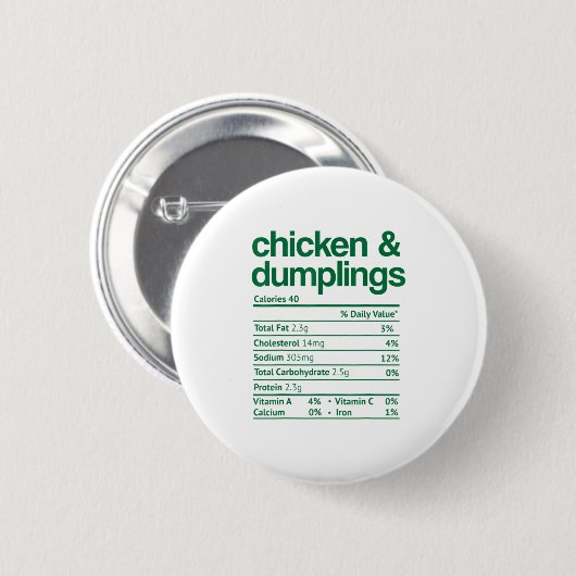 Badge Rond 5 Cm Poulet et dumping Valeur nutritive (Devant & derrière)